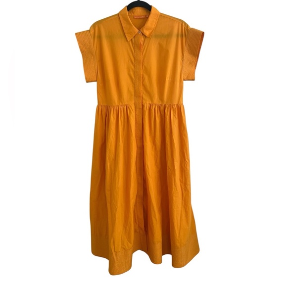 Oliphant Orange Shirt Dress in Tuki Marigold Medium Missing Belt - Picture 1 of 9